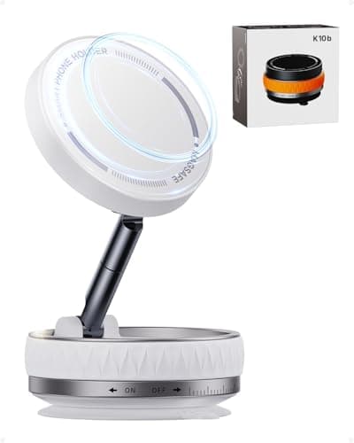 Intoval Vacuum Magnetic Phone Holder for Car, 360 Suction Cup Phone Mount with Snaplock Tech, Adjustable Magnet Stand for Your Car - Fit for Magsafe iPhone, Come with 2 Mag Rings, Flat Nano Sticker