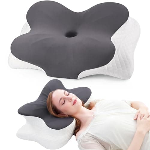 Cervical Pillow for Neck Pain Relief, Contour Memory Foam Pillows, Adjustable Orthopedic Pillow with Cooling Case for Side, Back, Stomach Sleepers, Ergonomic Neck and Shoulder Support