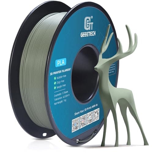 GEEETECH Matte PLA Filament 1.75mm, Green PLA Matte 3D Printer Filament 1kg Spool (2.2lbs), Dimensional Accuracy +/- 0.02 mm, 1.75 PLA Filament Matte 3D Printing Filament