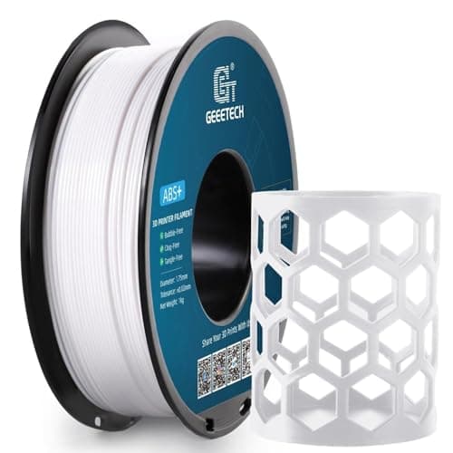 Geeetech ABS+ Filament 1.75mm, Strong and Durable 3D Printer Filament, Low Warping Rate, Impact-Resistant, Dimensional Accuracy +/- 0.02 mm, 1 kg Spool, White