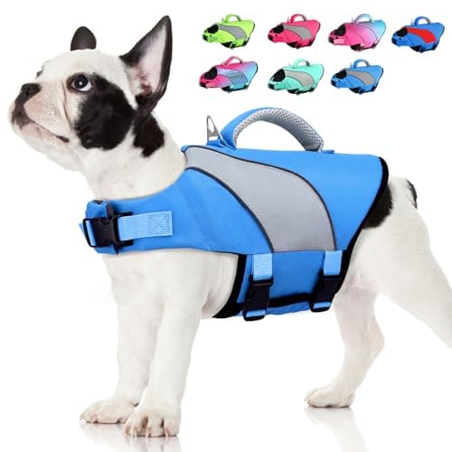 Doglay Dog Life Jacket - Swimming Safety Vest With Rescue Handles and Reflective Stripes, High Visibility for Boating, Heavy Duty Pet Safety for Small Medium and Large Dogs