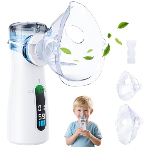 Nessl Portable Mesh Nebulizer for Adults and Kids - Dual Mode Inhaler, USB-C Rechargeable Nebulizer, Whisper Quiet Operation, Self-Cleaning Function - Nebulizer Machine with Mouthpiece & Child/Adult