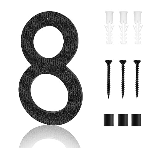 10 Inch Floating Black House Number for Outside | Large House Numbers Modern | Address Number/Door Garage Gate |911 Visibility Signage (8)