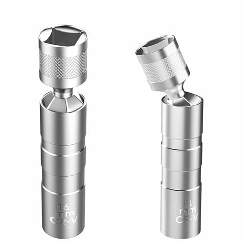 DABYKJ 14 mm and 16 mm Thin-Walled Universal Magnetic Spark Plug Sockets, 3/8 Inch Drive, 2-Piece Spark Plug Socket Removal Tool, Suitable for A Wide Range of Vehicle Models