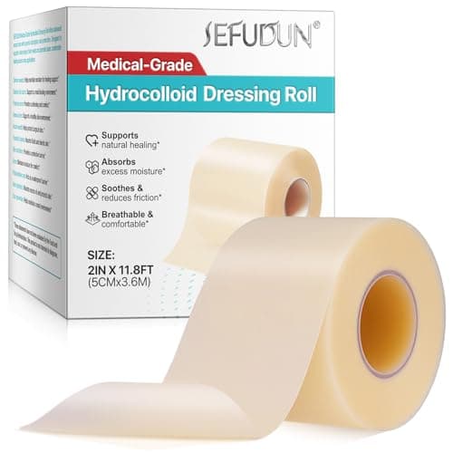 Hydrocolloid Bandage Roll for Advanced Wound Care | Cut-to-Size, Self-Adhesive & Waterproof Dressing for Blisters, Abrasions, Burns & Sensitive Skin (2in x 11.8ft)