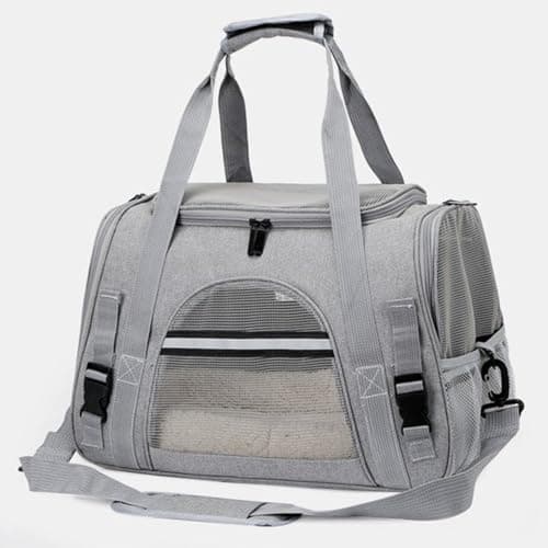 Pet Carrier Airline Approved Pet Carrier for Medium &Small Cat Rabbit and Dogs, Small Airline Approved Cat Pet Travel Carrier(Grey)
