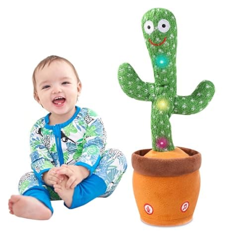MIAODAM Dancing Cactus, Talking Cactus Baby Toy, Colorful Glowing Repeating Cactus Toy for Baby Toddler, Singing Cactus Toy 120 Pcs Songs Repeats What You Say for Baby Toy Gift Mimicking