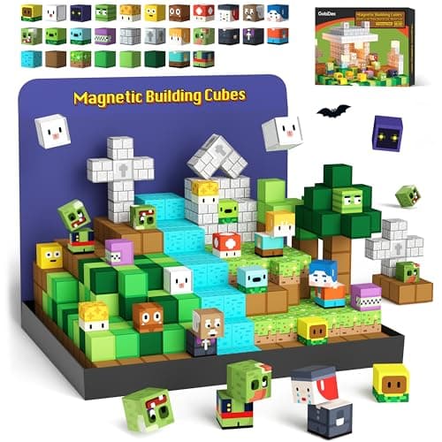 GobiDex Magnetic Blocks Kids Toys for Boys Girls 3+, Build MagWonder World with Zomblock Magnets Cubes, Upgraded STEM Game-Based Building Sensory Gift for Birthday