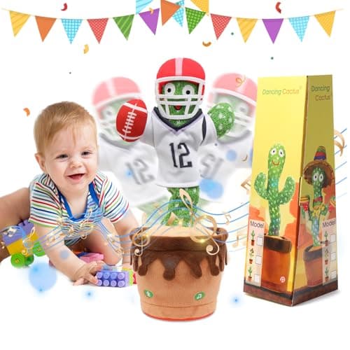 MIAODAM Dancing Football Cactus Toy, Singing, Talking, Record & Repeats What You say with 60 English Songs, Funny Eletronic Baby Toys