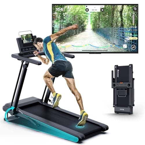 BOTORRO Treadmills for Home, 18.5‘’ Wide Shock Absorption Deck for Walking or Running, 300 LBS Weight Capacity Folding Treadmill with 0-12% Auto Incline, 2.5HP, App