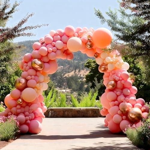 Pink Balloon Garland Arch Kit 162Pcs Rose Gold Pink Balloon Arch Kit for Girls Birthday Wedding Princess Theme Bridal Shower Decor