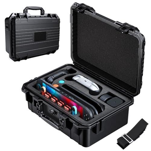 Auarte [Super Hard Carrying Case for Nintendo Switch 2(2025),All In One Portable Fully Protective Hard Travel Case,Waterproof Bag for Console Controller Accessory