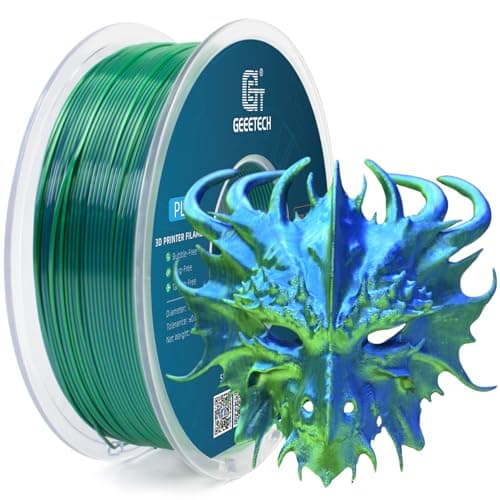 GEEETECH Silk PLA 3D Printer Filament 1.75mm, Silk Dual Color PLA Filament 1KG(2.2lbs), Dimensional Accuracy +/- 0.02 mm, Bicolor Filament PLA Blue Green