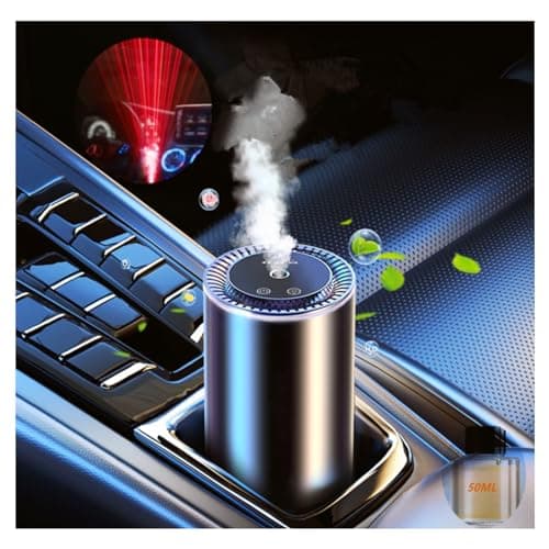 Smart Car Air Fresheners Rechargeable Fashionable Starry Sky Auto On/Off 50ml French Natural Perfume Ultrasonic Atomizer Car Perfume Humidifier Adjustable Concentration Lasts 5 Months(Black)