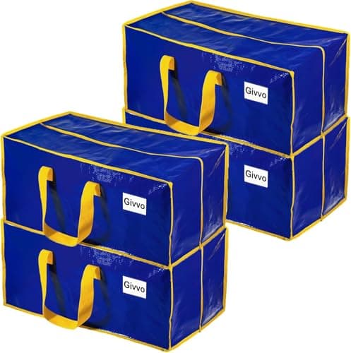 Upgraded Moving Bags Heavy Duty Extra Large Waterproof Storage Bags for Clothes Dark Blue 4P
