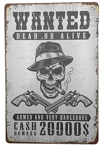 AIQIBAO Metal Vintage Tin Sign Decor-Wanted for Garage Bar Pub Shop Funny Retro Wall Art Sign 12" X 8"
