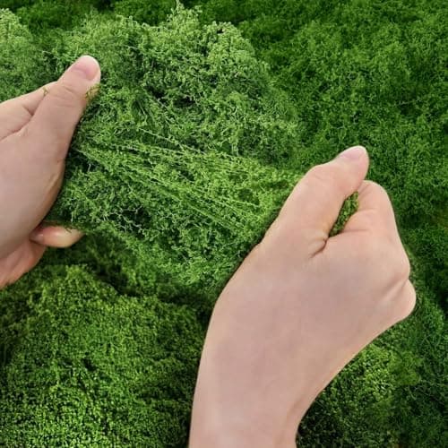 HSTEY Artificial Green Moss for Potted Plants 5.3OZ Spring Summer Decor for Crafts Preserved Fake Moss for DIY Decorative Table Centerpieces Fairy Garden